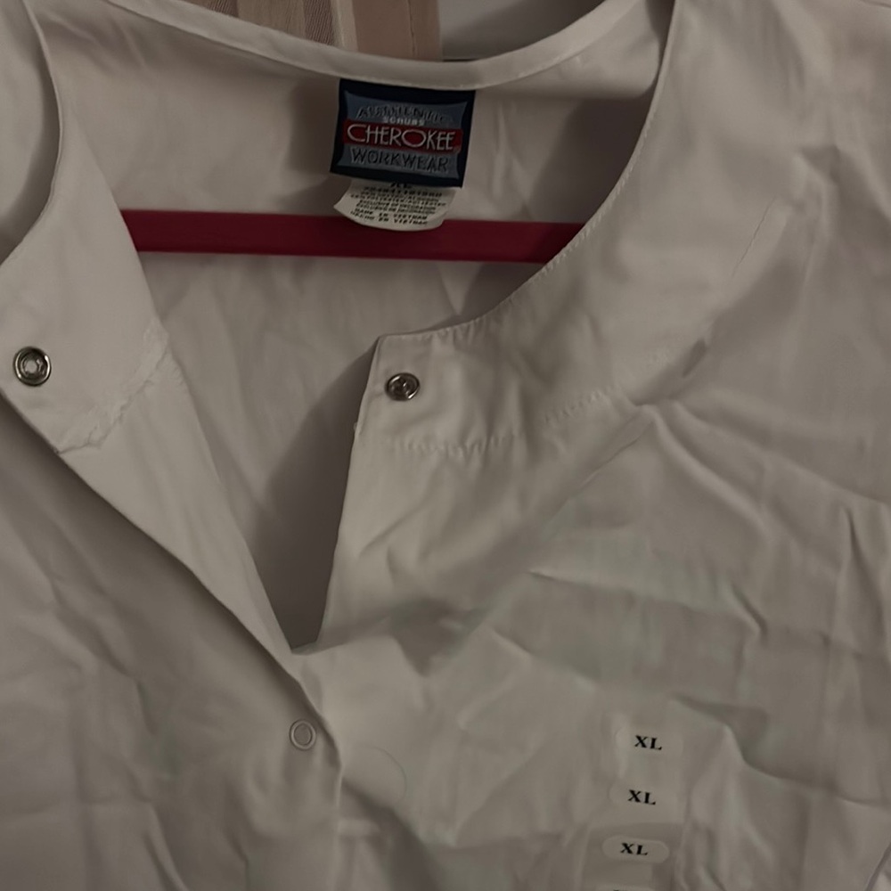 Cherokee Traditional White Uniform Top